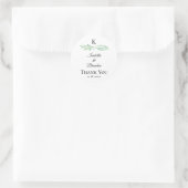 Elegant Monogram Greenery Wedding Sticker (Tasche)