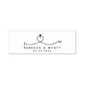 Elegant Monogram Heart Couple Initials Wedding  Permastempel (Design)