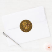 Elegant Monogram Initial F Gold Peony Sticker (Umschlag)