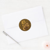 Elegant Monogram Initial G Gold Peony Sticker (Umschlag)