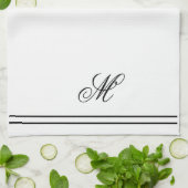 Elegant Monogram Initial Geschirrtuch (Gefaltet)