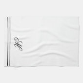 Elegant Monogram Initial Geschirrtuch (Horizontal)