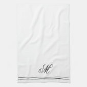 Elegant Monogram Initial Geschirrtuch (Vertikal)