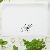 Elegant Monogram Initial Geschirrtuch (Gefaltet)