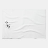 Elegant Monogram Initial Geschirrtuch (Horizontal)