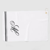 Elegant Monogram Initial Golfhandtuch (Horizontal)