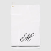 Elegant Monogram Initial Golfhandtuch (Vorderseite)