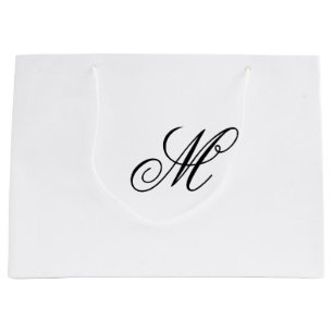 Elegant Monogram Initial Große Geschenktüte