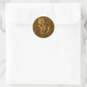Elegant Monogram Initial H Gold Peony Sticker (Tasche)