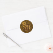 Elegant Monogram Initial H Gold Peony Sticker (Umschlag)