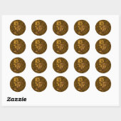Elegant Monogram Initial J Gold Peony Sticker (Blatt)