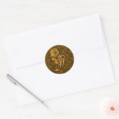 Elegant Monogram Initial J Gold Peony Sticker (Umschlag)