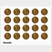 Elegant Monogram Initial K Gold Peony Sticker (Blatt)