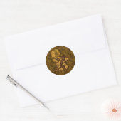 Elegant Monogram Initial K Gold Peony Sticker (Umschlag)