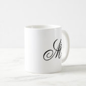 Elegant Monogram Initial Kaffeetasse (VorderseiteRechts)