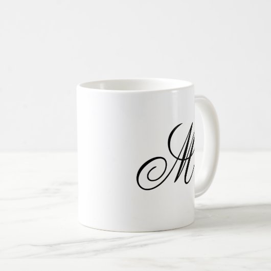 Elegant Monogram Initial Kaffeetasse (VorderseiteRechts)
