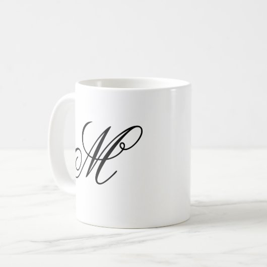 Elegant Monogram Initial Kaffeetasse (Vorderseite Links)