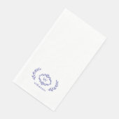 Elegant Monogram Initial Laurel Wreath Serviette (Ecke)