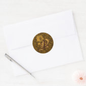 Elegant Monogram Initial N Gold Peony Sticker (Umschlag)