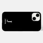 Elegant Monogram Initial Name Personalisiert Black Case-Mate iPhone Hülle (Rückseite (Horizontal))