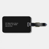 Elegant Monogram Initial Name Personalisiert Black Gepäckanhänger (Rückseite horizontal)