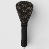 Elegant Monogram Initial Name Personalisiert Black Golf Headcover (Vorderseite)