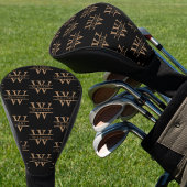 Elegant Monogram Initial Name Personalisiert Black Golf Headcover