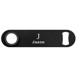 Elegant Monogram Initial Name Personalisiert Black Speed Flaschenöffner
