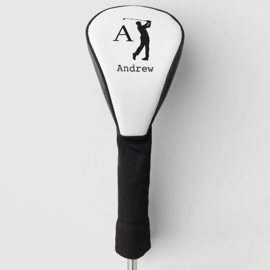 Elegant monogram initial name personalized golf headcover (Vorderseite)