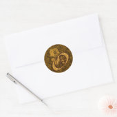 Elegant Monogram Initial O Gold Peony Sticker (Umschlag)
