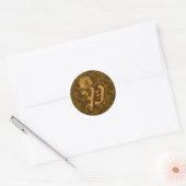 Elegant Monogram Initial P Gold Peony Sticker (Umschlag)