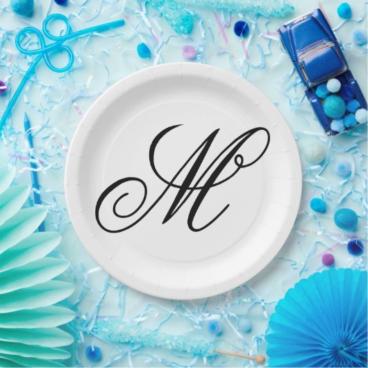 Elegant Monogram Initial Pappteller (Party)