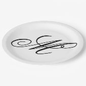 Elegant Monogram Initial Pappteller (Schrägansicht)