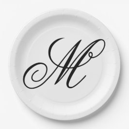 Elegant Monogram Initial Pappteller