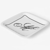 Elegant Monogram Initial Pappteller (Gewinkelt)