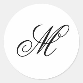 Elegant Monogram Initial Runder Aufkleber