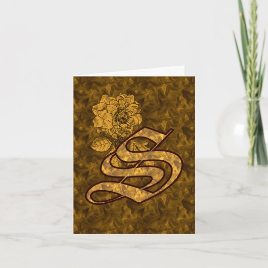Elegant Monogram Initial S Gold Peony Personalized (Vorderseite)