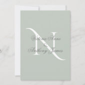 Elegant Monogram Initial Sage Green Wedding Einladung (Vorderseite)