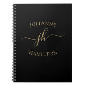 Elegant Monogram, Initial Script Name Notebook Notizblock (Vorderseite)