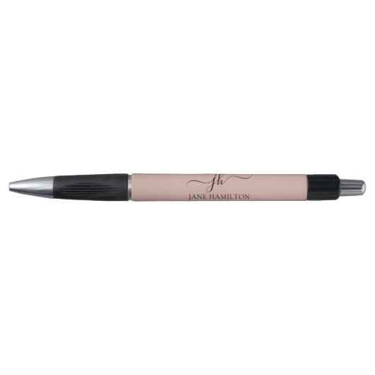 Elegant Monogram Initial Script Name Pen Kugelschreiber (Vorderseite)