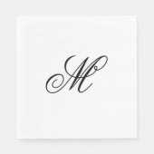 Elegant Monogram Initial Serviette (Vorderseite)