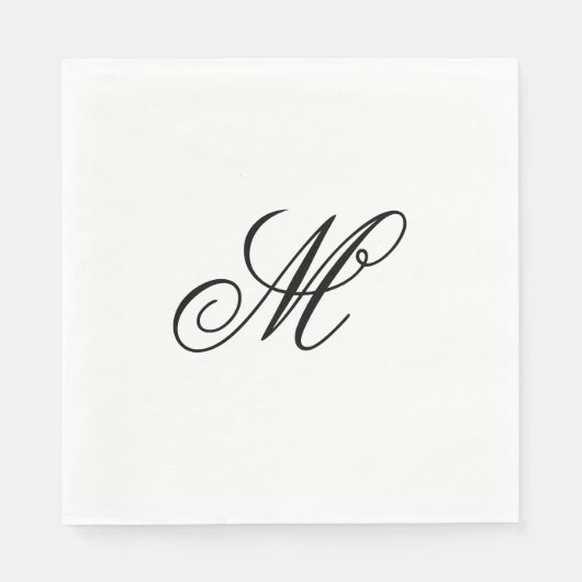 Elegant Monogram Initial Serviette (Vorderseite)