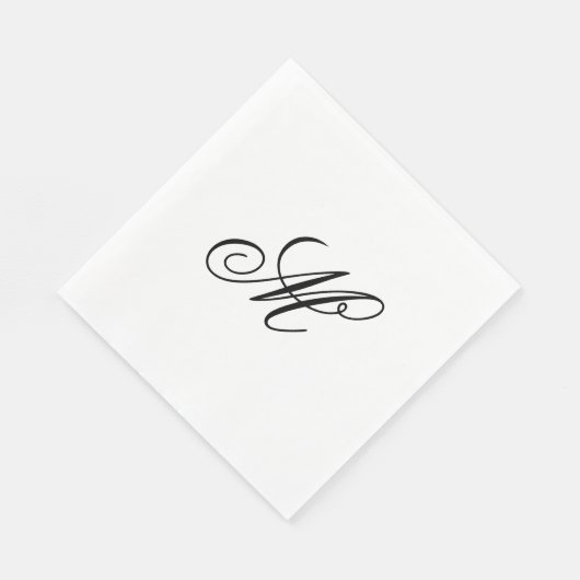 Elegant Monogram Initial Serviette (Ecke)