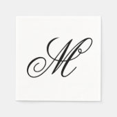 Elegant Monogram Initial Serviette (Vorderseite)
