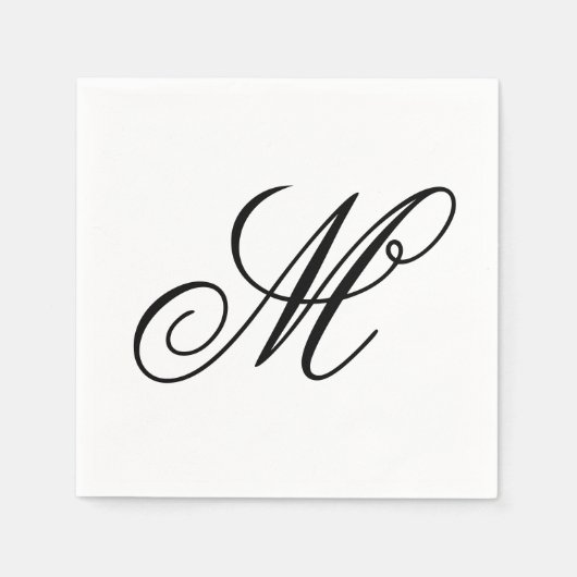 Elegant Monogram Initial Serviette (Vorderseite)