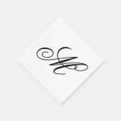 Elegant Monogram Initial Serviette (Ecke)