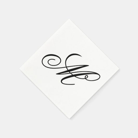 Elegant Monogram Initial Serviette (Ecke)