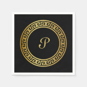 Elegant Monogram Initial Serviette (Vorderseite)