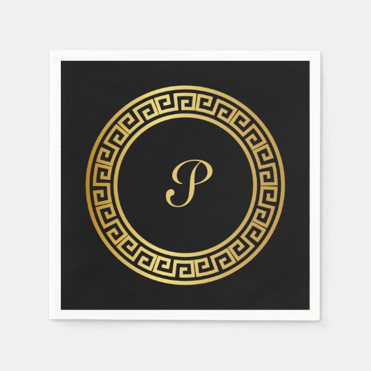 Elegant Monogram Initial Serviette (Vorderseite)