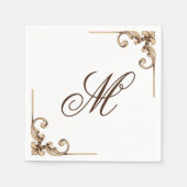 Elegant Monogram Initial Serviette (Vorderseite)